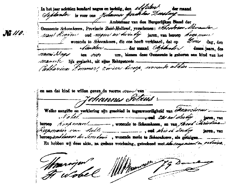 18890911 geb akte 110 Johannes P zv TA v Rooijen - C Kommer